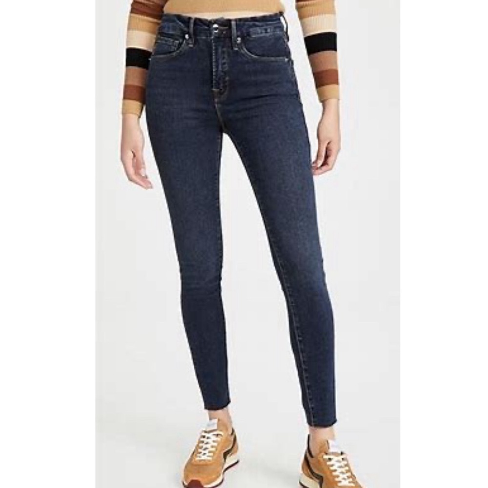 NWT Good American Good Legs Raw Edge Blue469 4/27